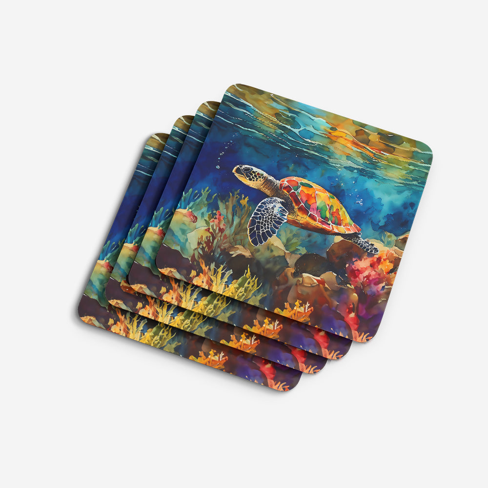 Loggerhead Sea Turtle Foam Coasters