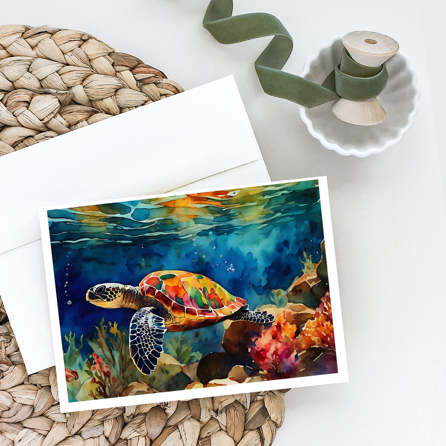 Loggerhead Sea Turtle Greeting Cards Pack of 8