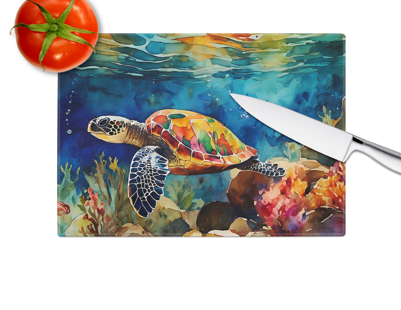 Loggerhead Sea Turtle Glass Cutting Board