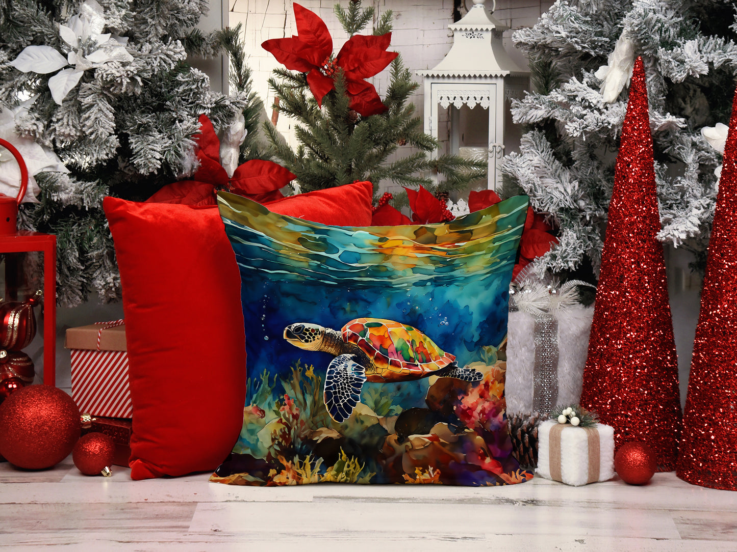 Loggerhead Sea Turtle Throw Pillow