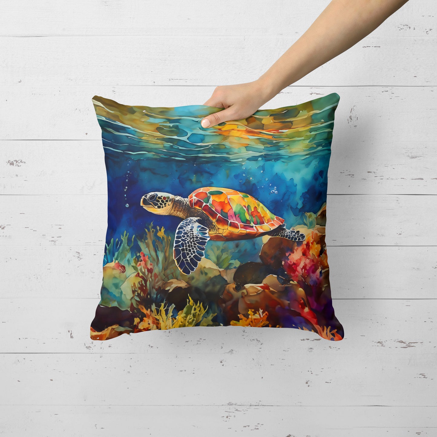 Loggerhead Sea Turtle Throw Pillow