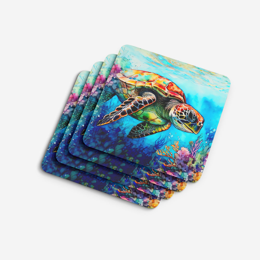 Loggerhead Sea Turtle Foam Coasters