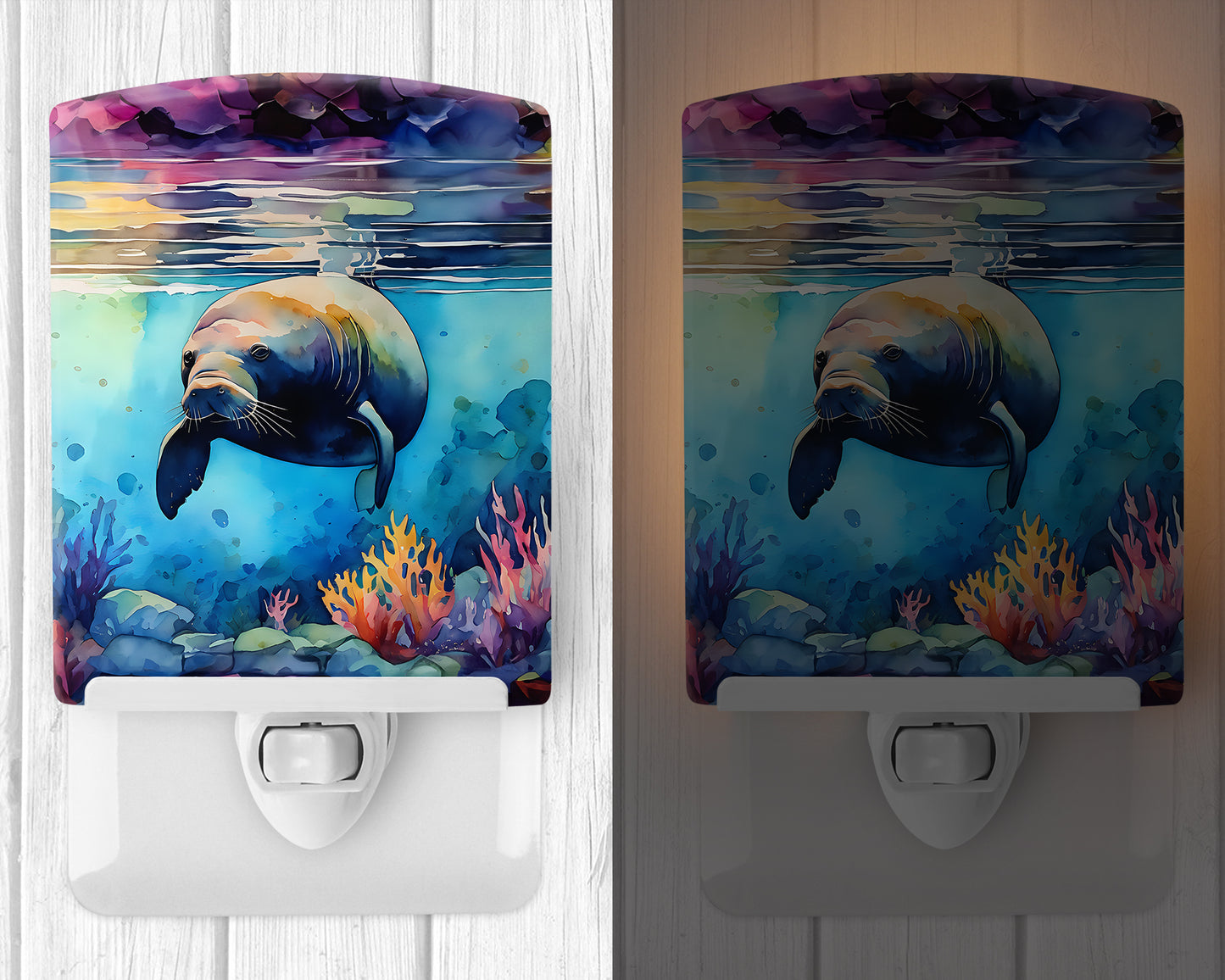 Manatee Ceramic Night Light