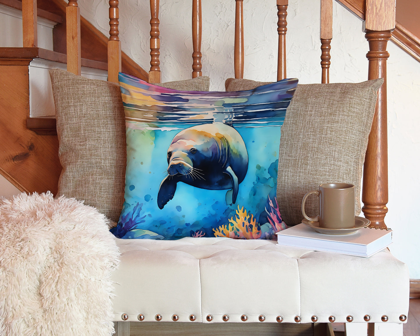 Manatee Throw Pillow