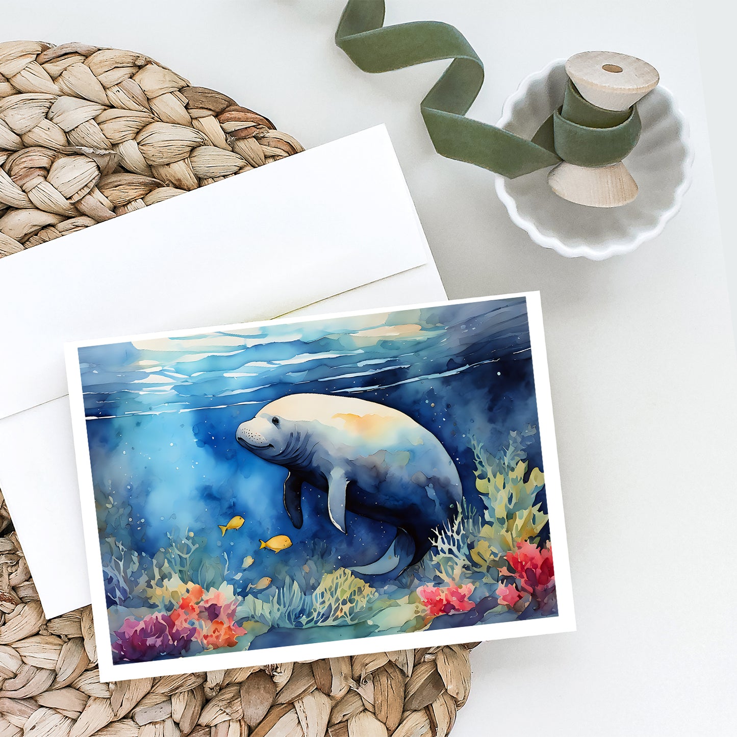 Manatee Greeting Cards Pack of 8