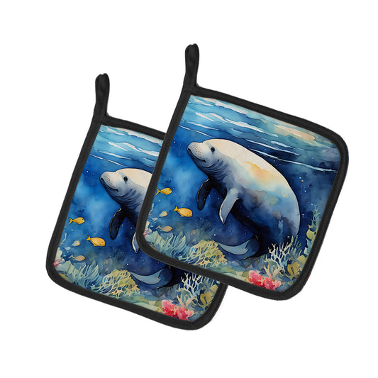 Buy this Manatee Pair of Pot Holders