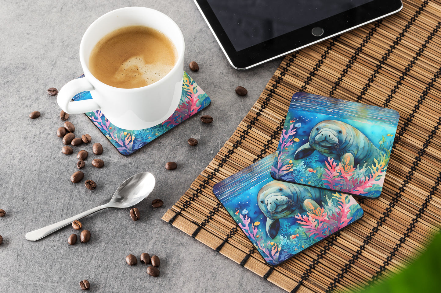 Manatee Foam Coasters