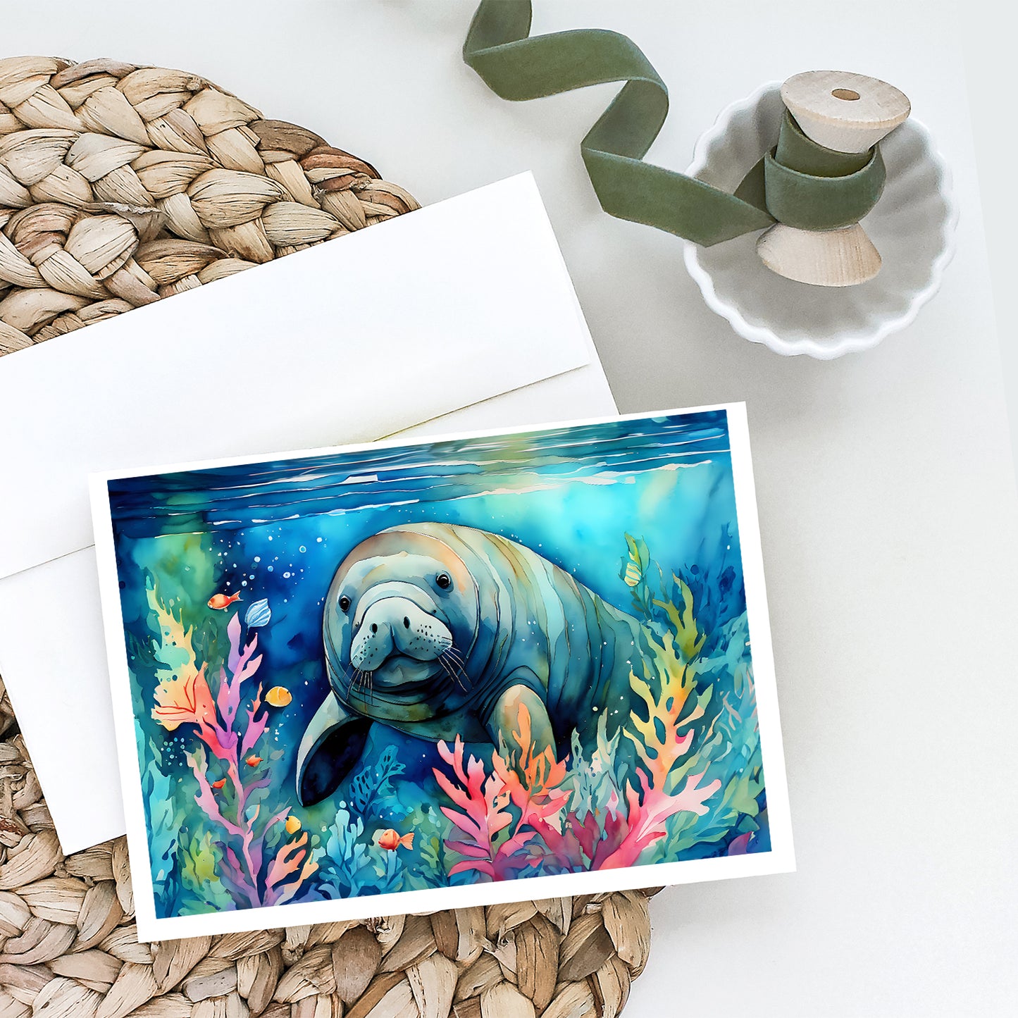 Manatee Greeting Cards Pack of 8