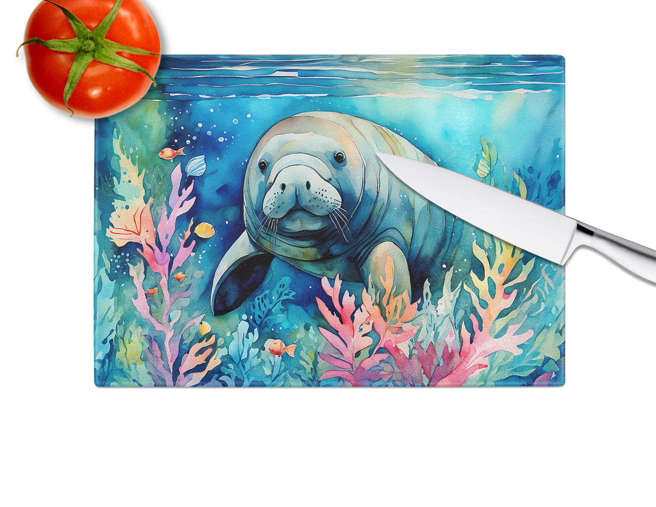 Manatee Glass Cutting Board