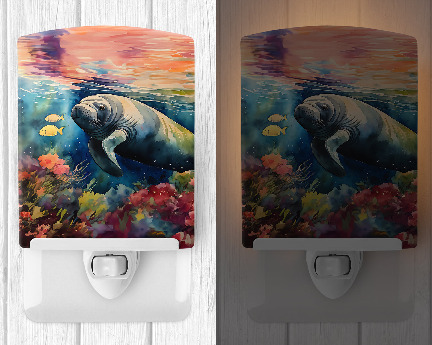 Manatee Ceramic Night Light