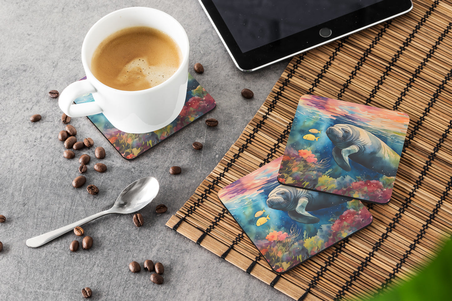 Manatee Foam Coasters