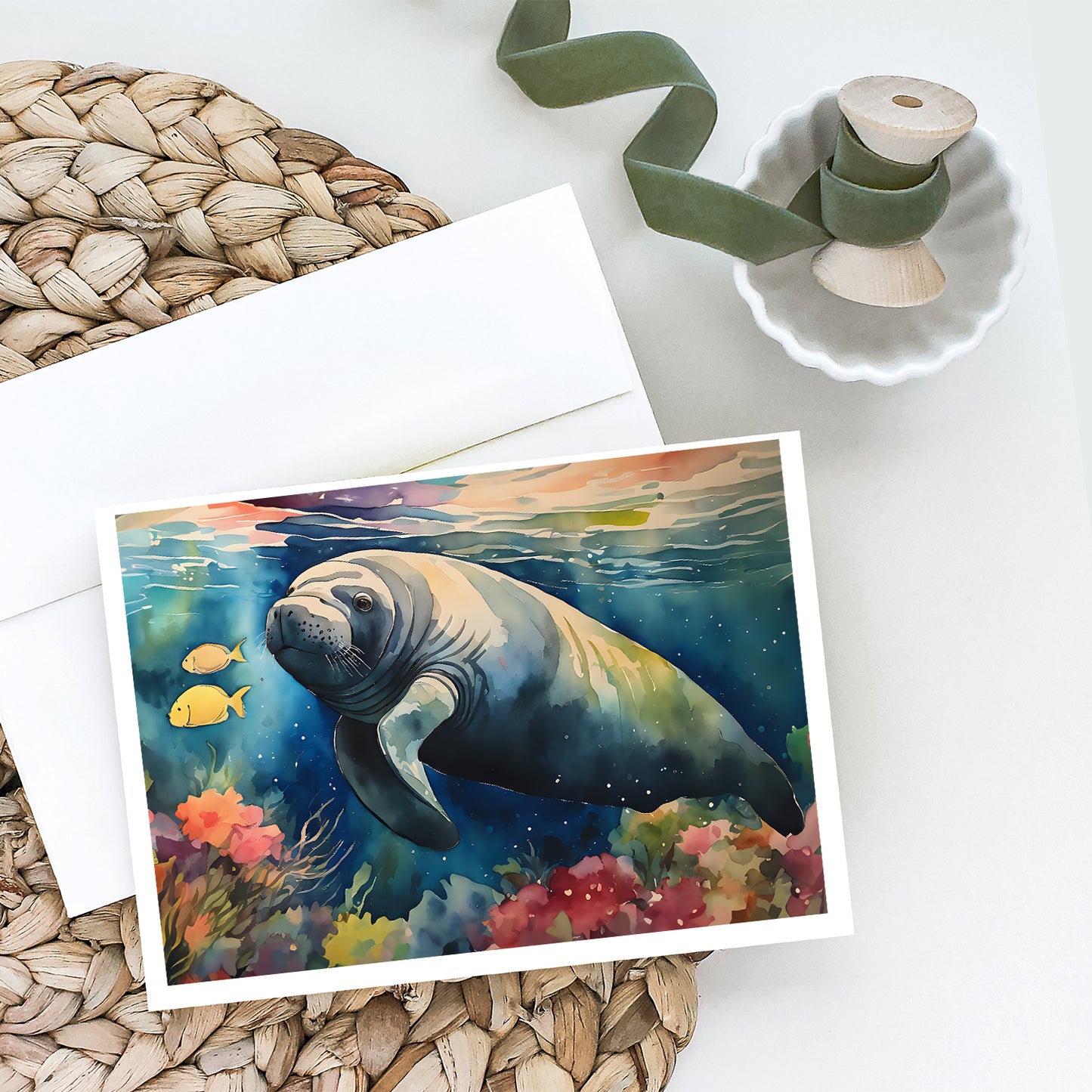 Manatee Greeting Cards Pack of 8