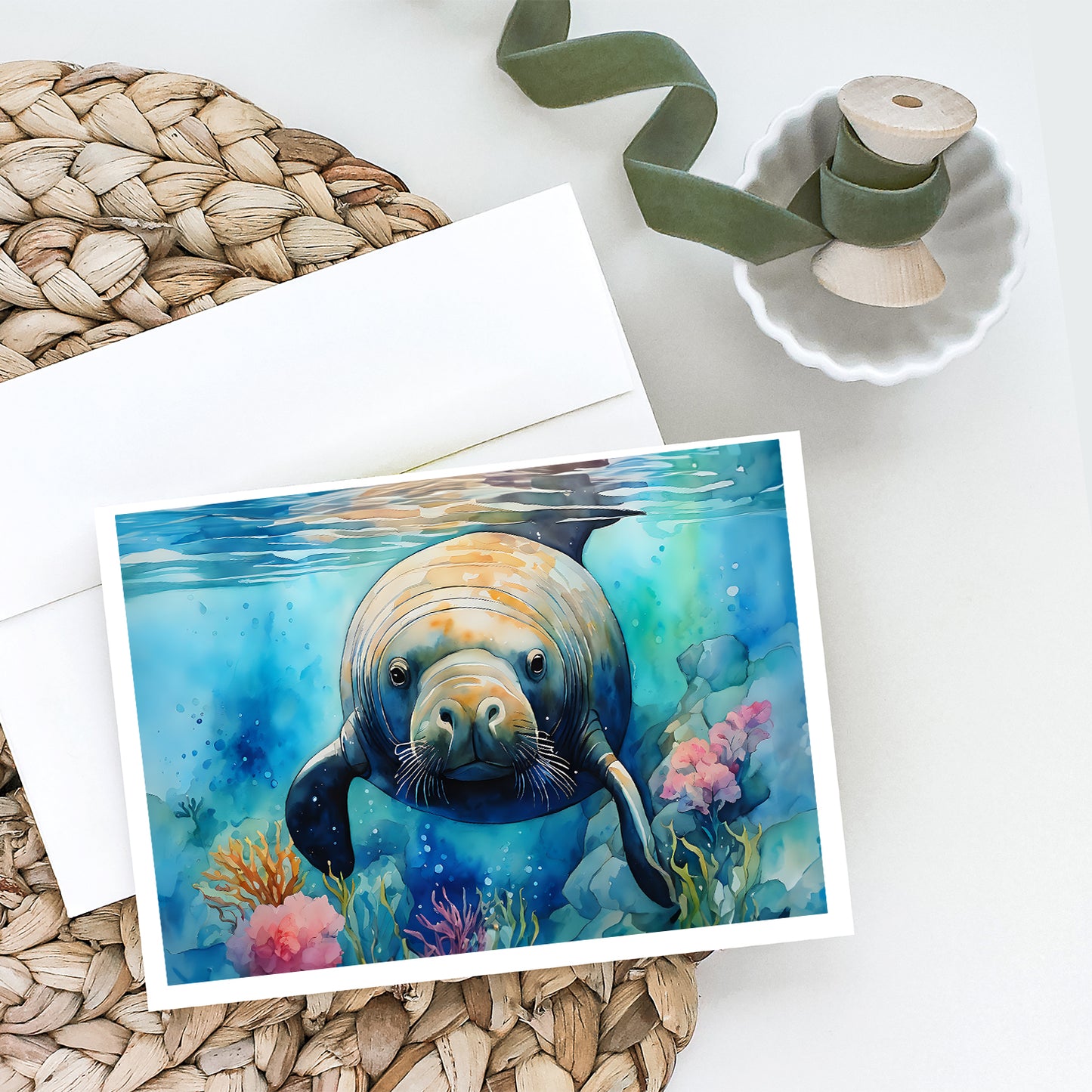 Manatee Greeting Cards Pack of 8