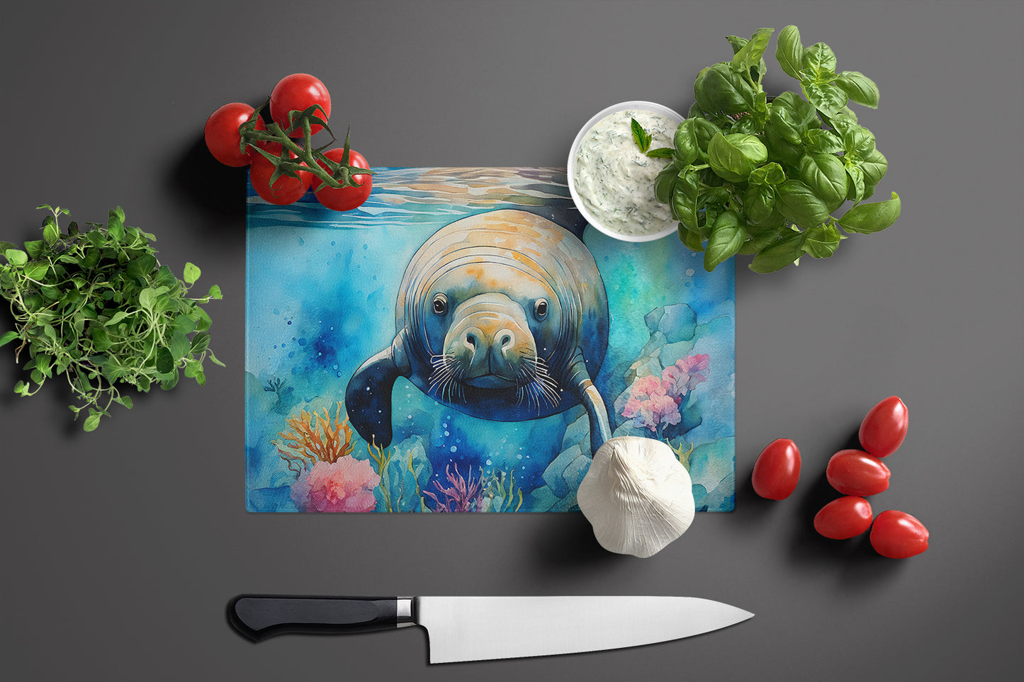 Manatee Glass Cutting Board