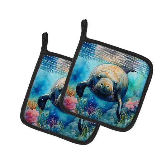 Buy this Manatee Pair of Pot Holders