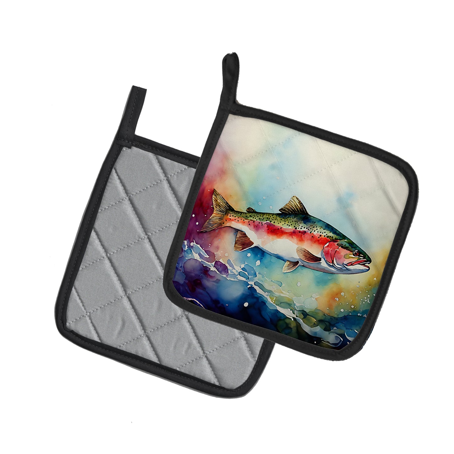 Rainbow Trout Pair of Pot Holders