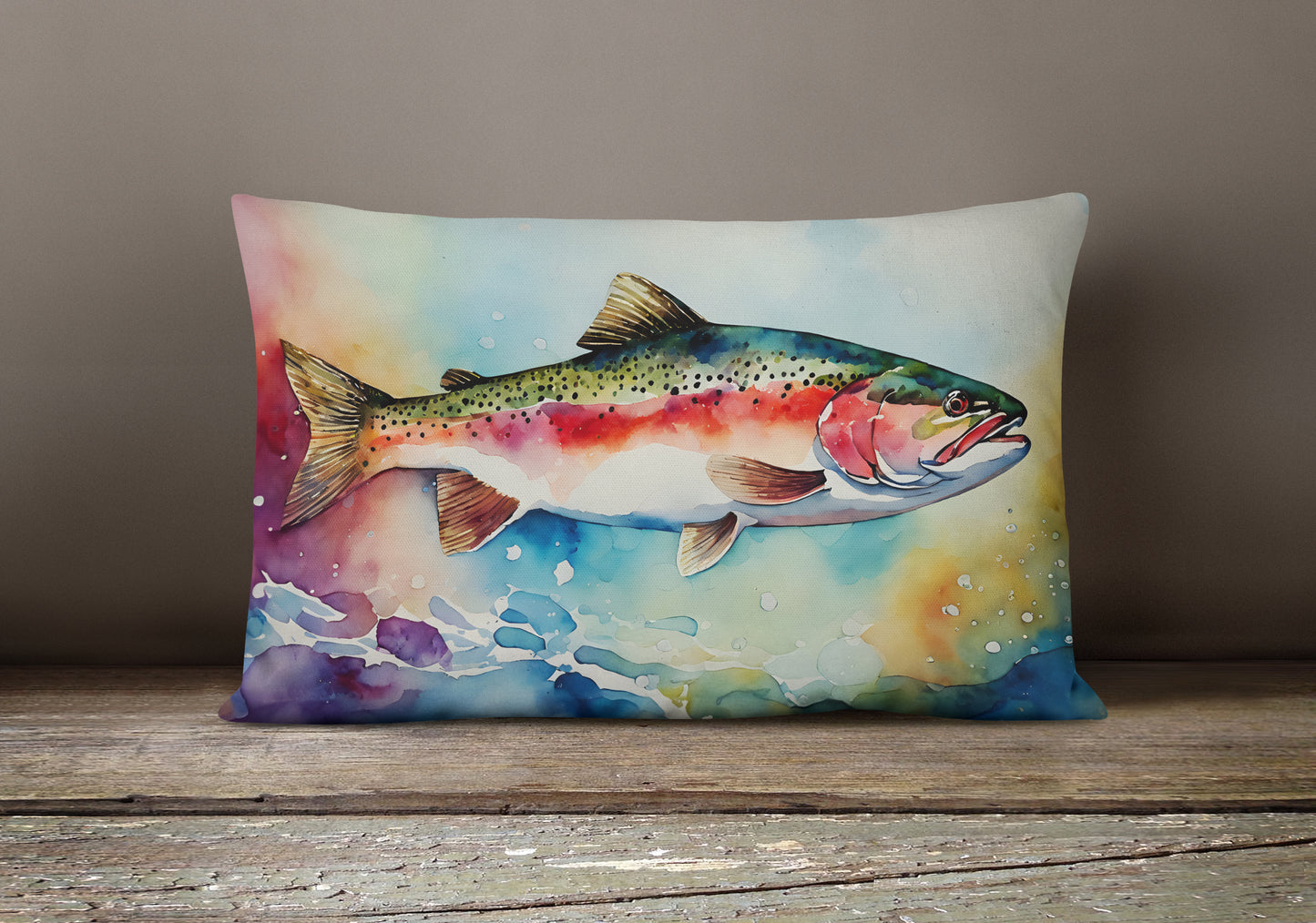 Rainbow Trout Throw Pillow
