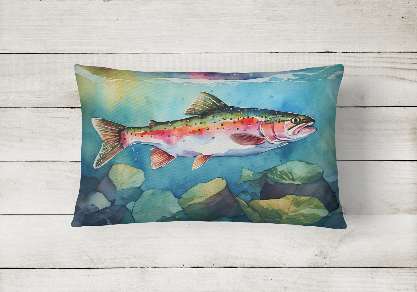 Rainbow Trout Throw Pillow