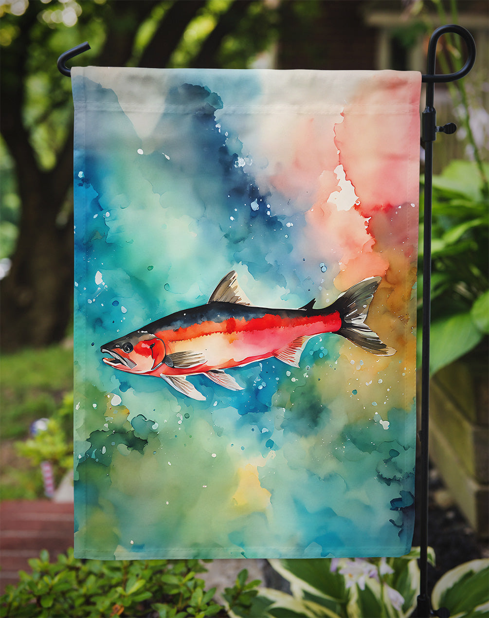 Salmon Garden Flag