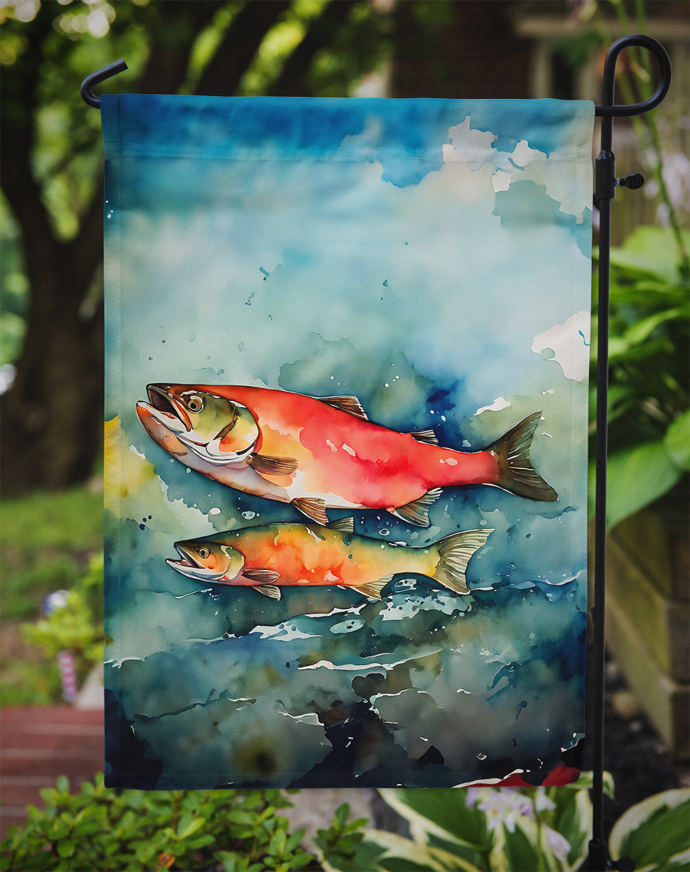 Salmon Garden Flag