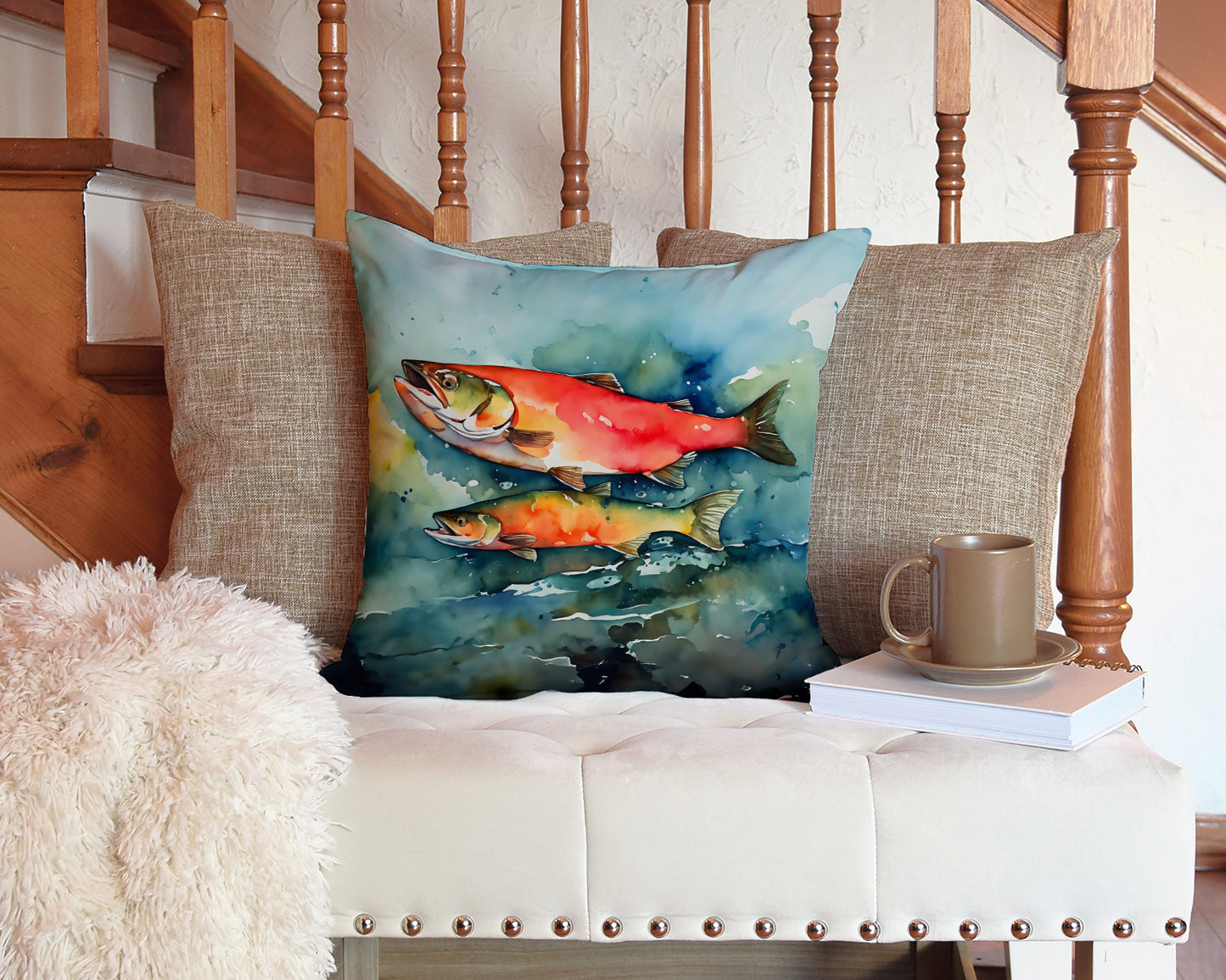 Salmon Throw Pillow