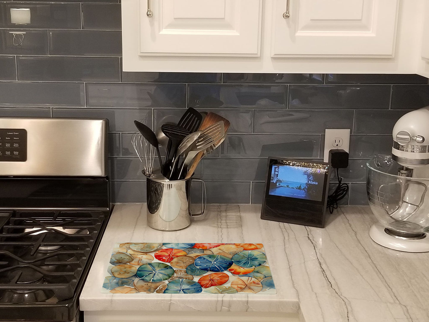 Sand Dollars Glass Cutting Board