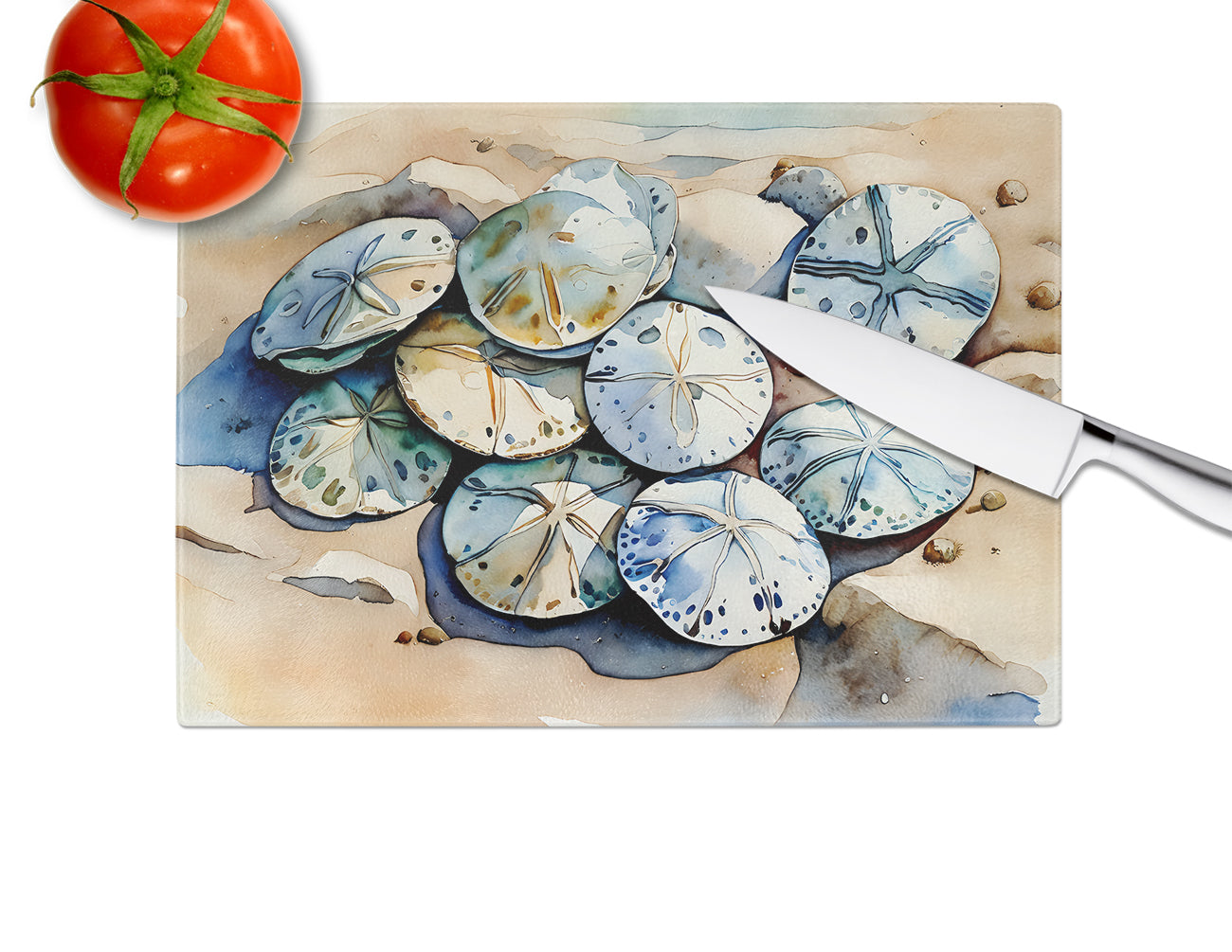 Sand Dollars Glass Cutting Board