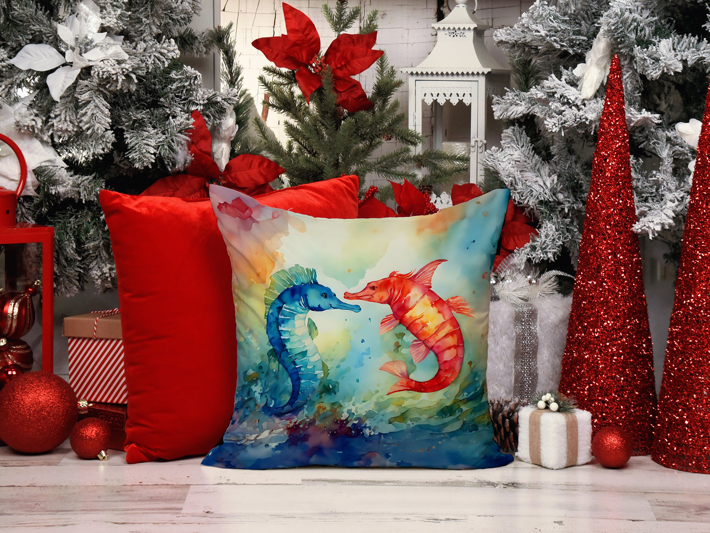 Seahorses Throw Pillow