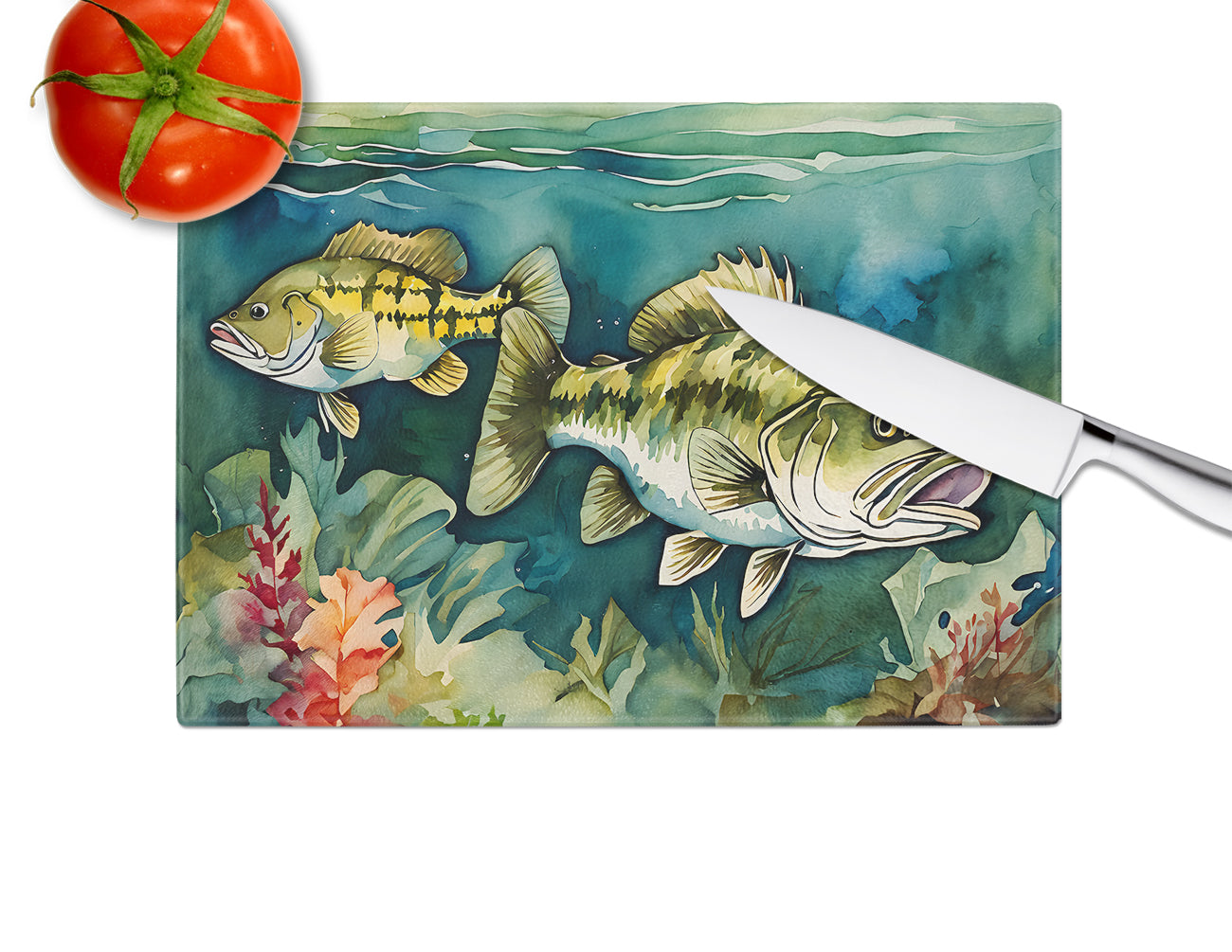 Smallmouth Bass Glass Cutting Board