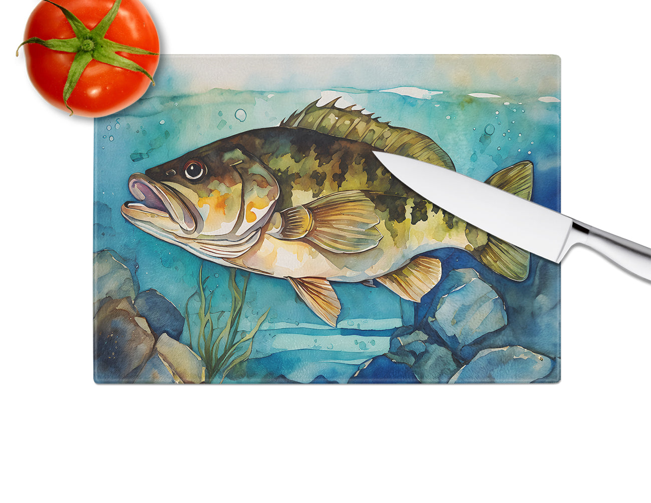 Smallmouth Bass Glass Cutting Board