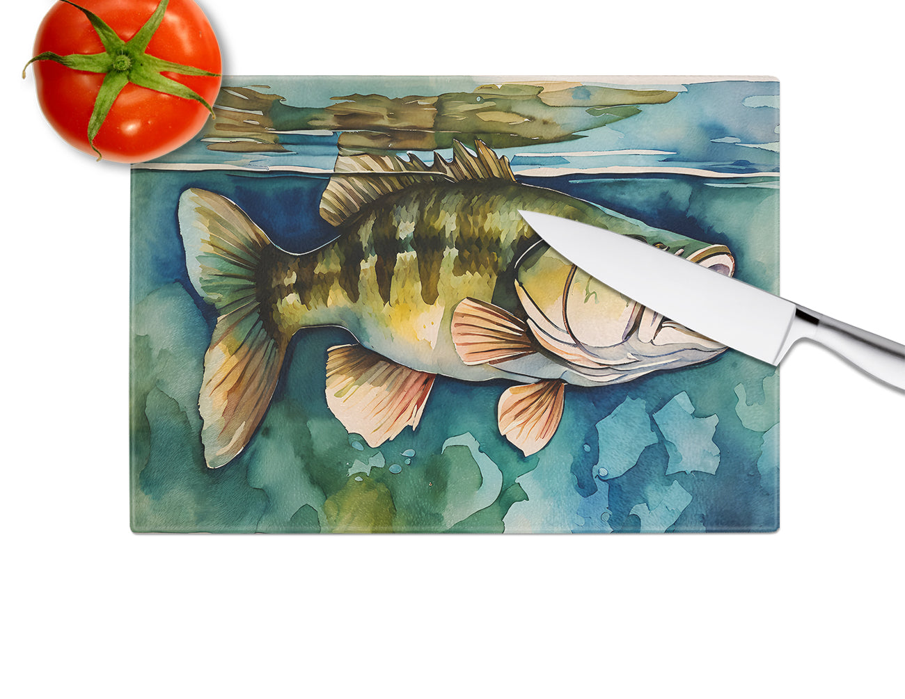 Smallmouth Bass Glass Cutting Board