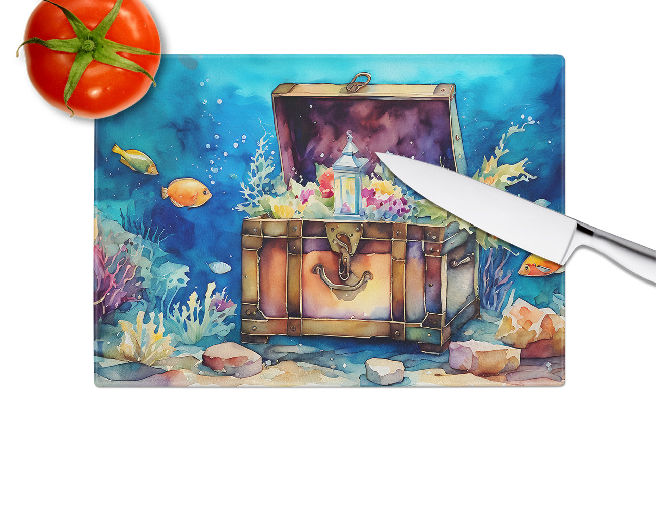 Treasure Chest Glass Cutting Board