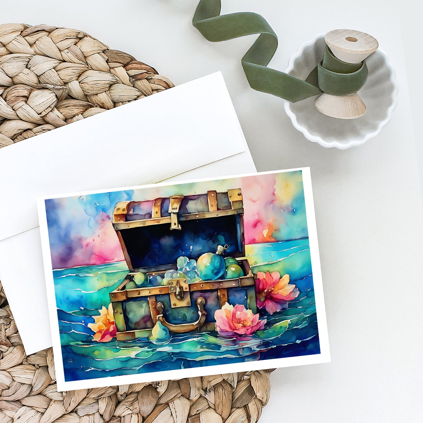 Treasure Chest Greeting Cards Pack of 8