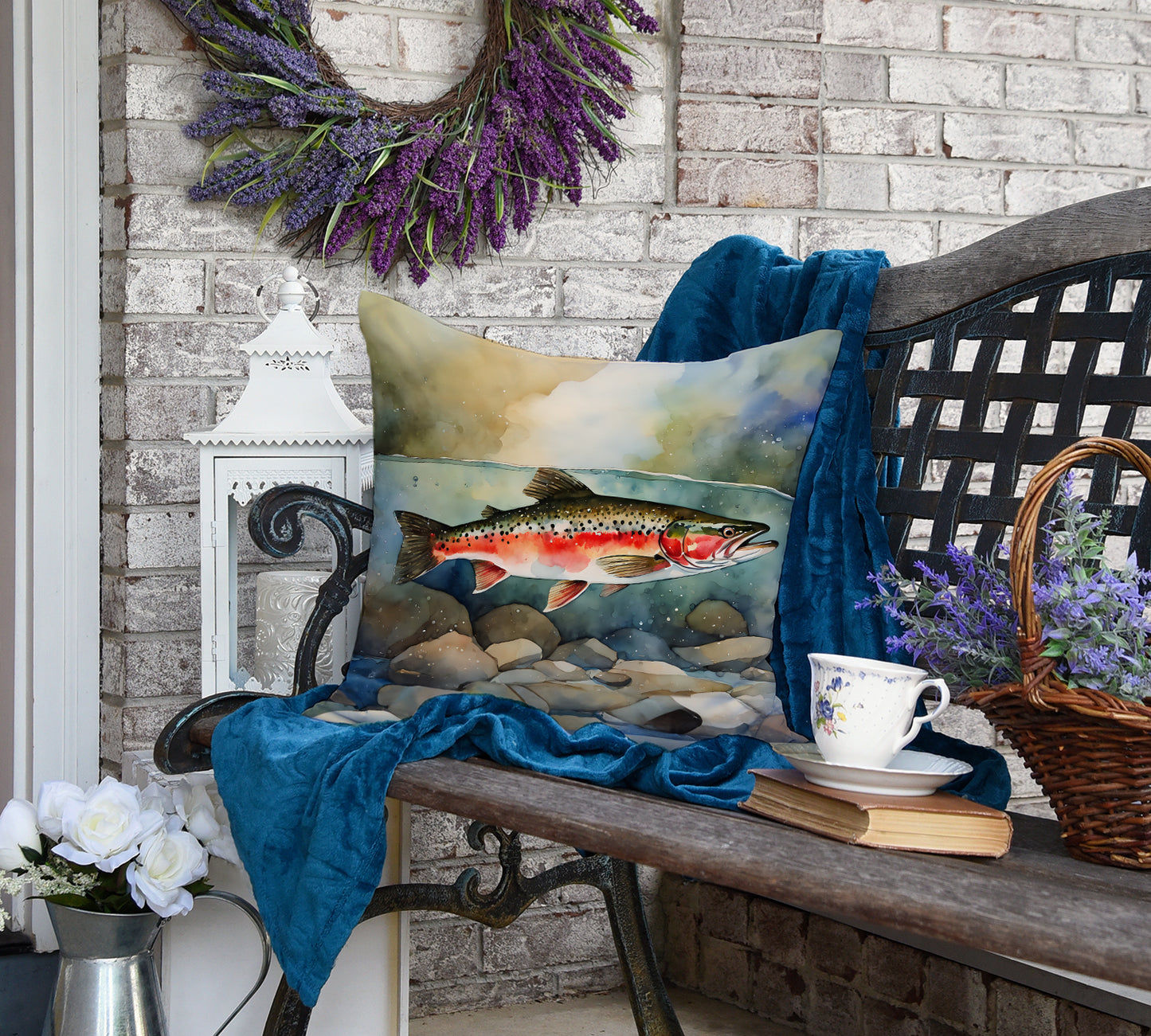 Trout Throw Pillow