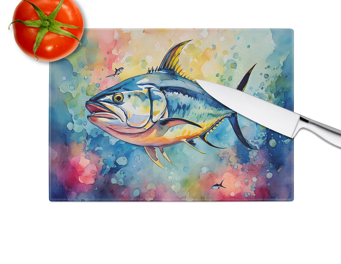 Yellowfin Tuna Glass Cutting Board