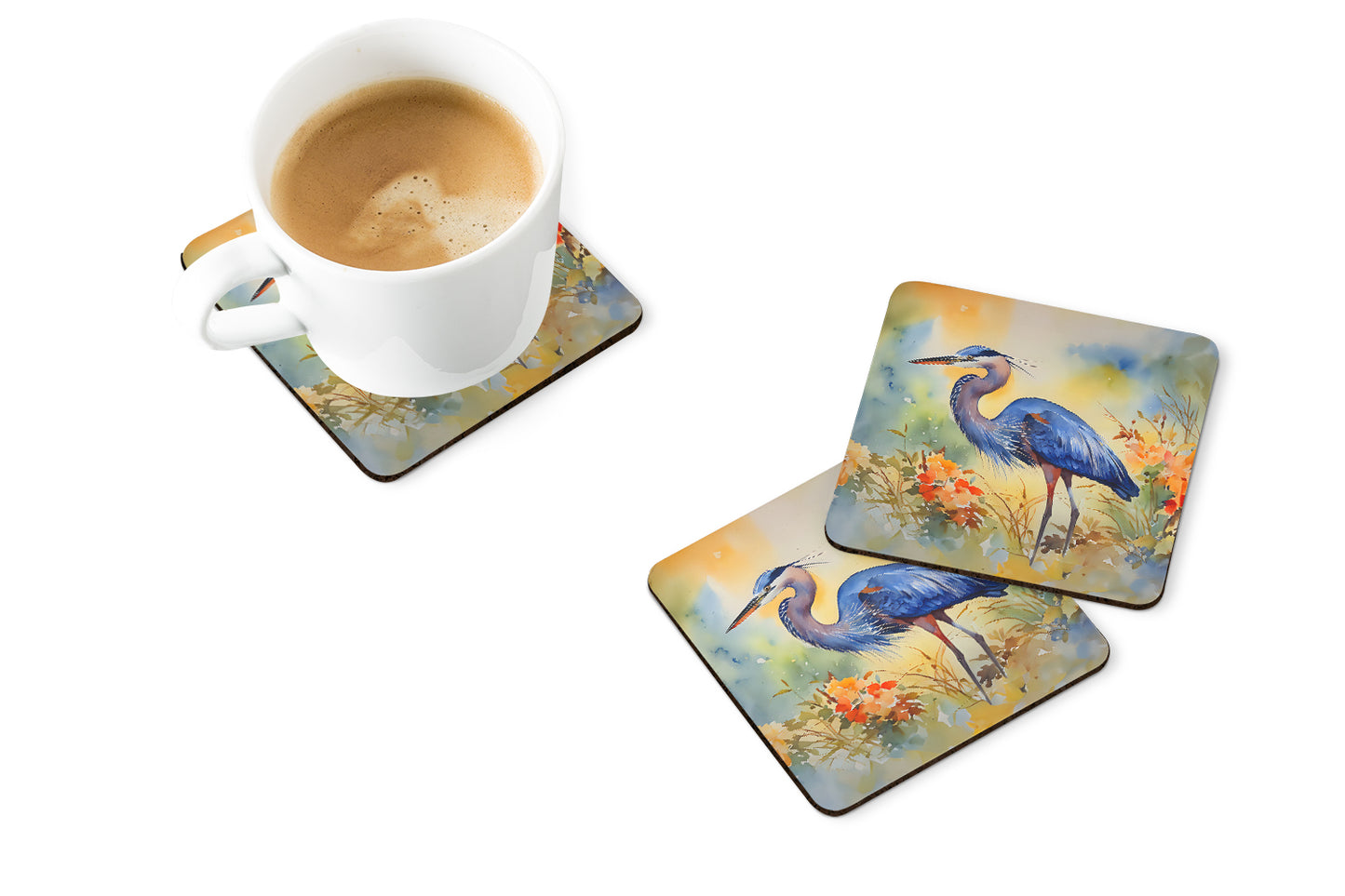 Blue Heron Foam Coasters