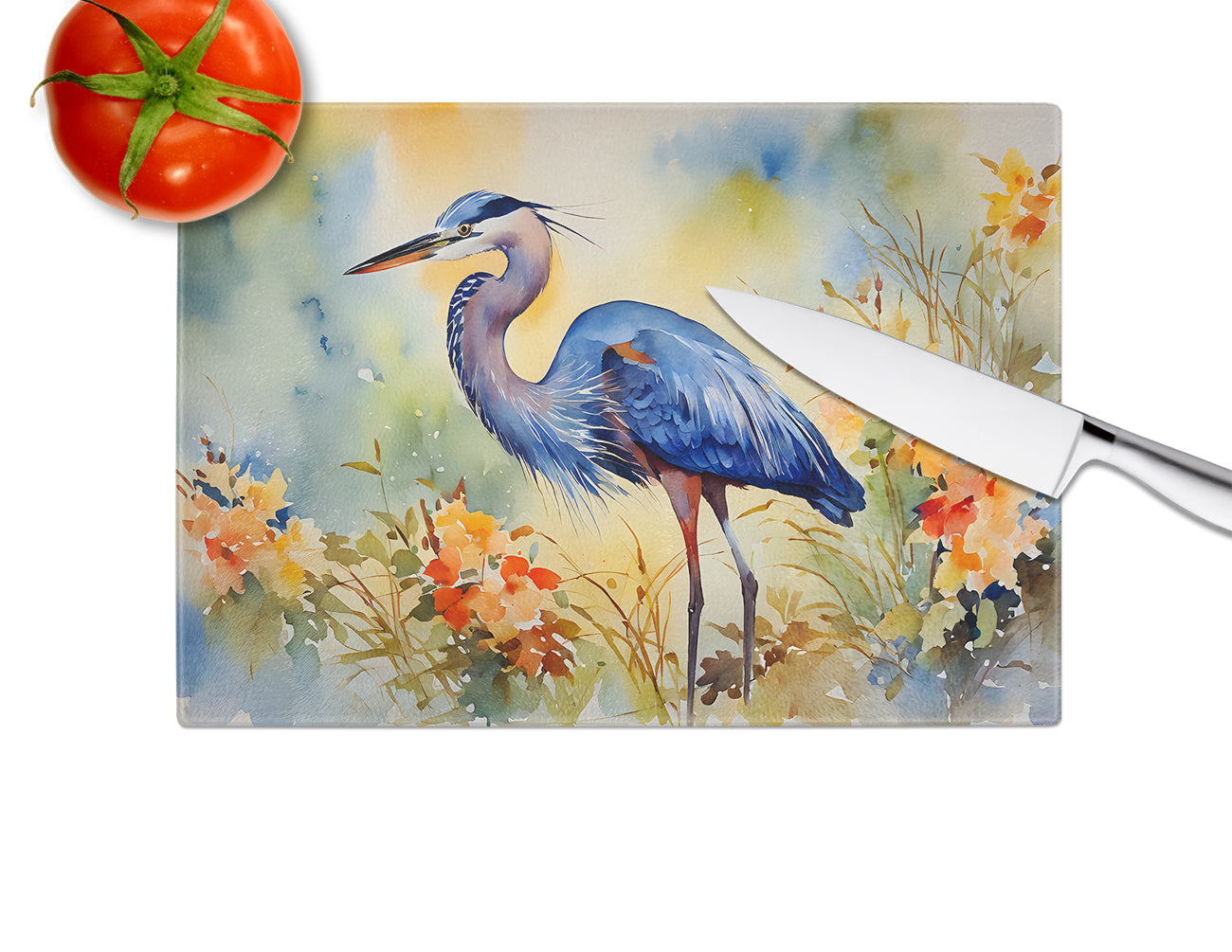 Blue Heron Glass Cutting Board