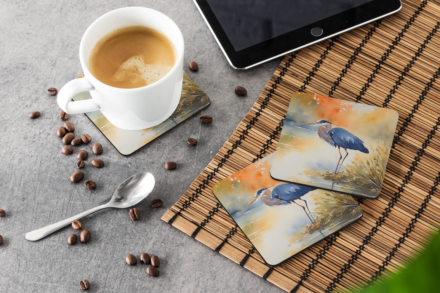 Blue Heron Foam Coasters