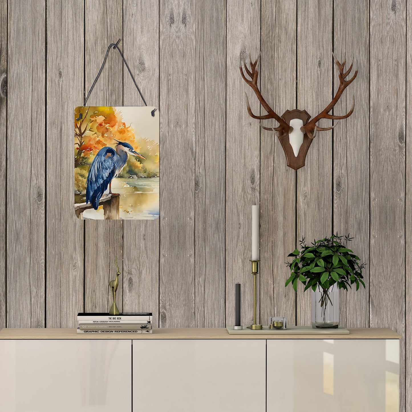 Blue Heron Wall or Door Hanging Prints