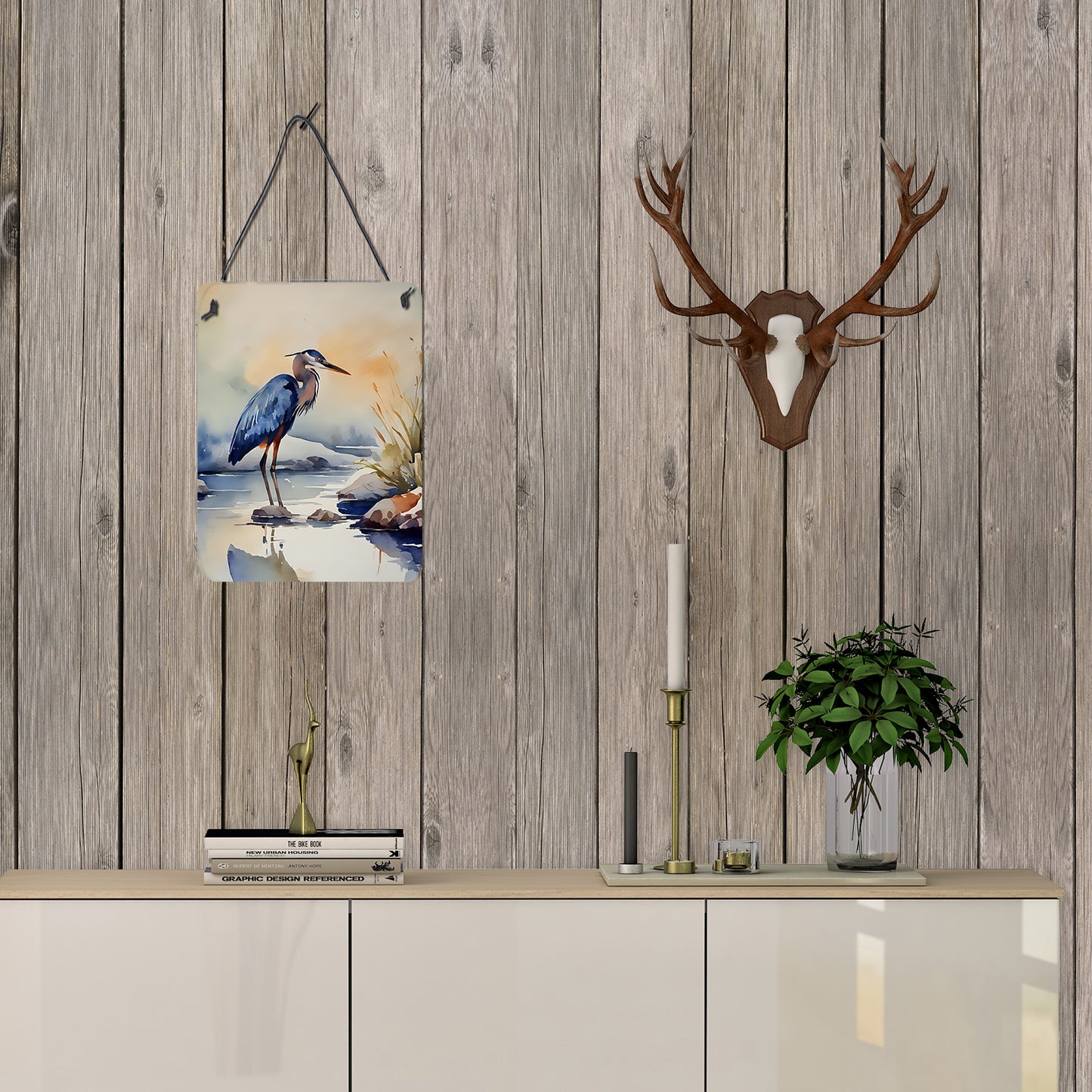 Blue Heron Wall or Door Hanging Prints