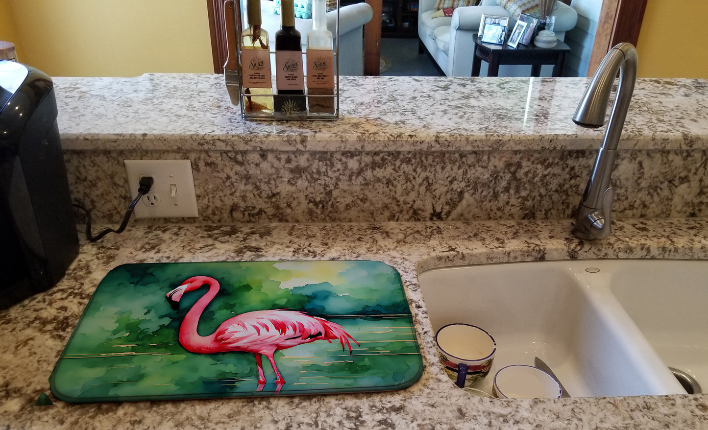 Flamingo Dish Drying Mat