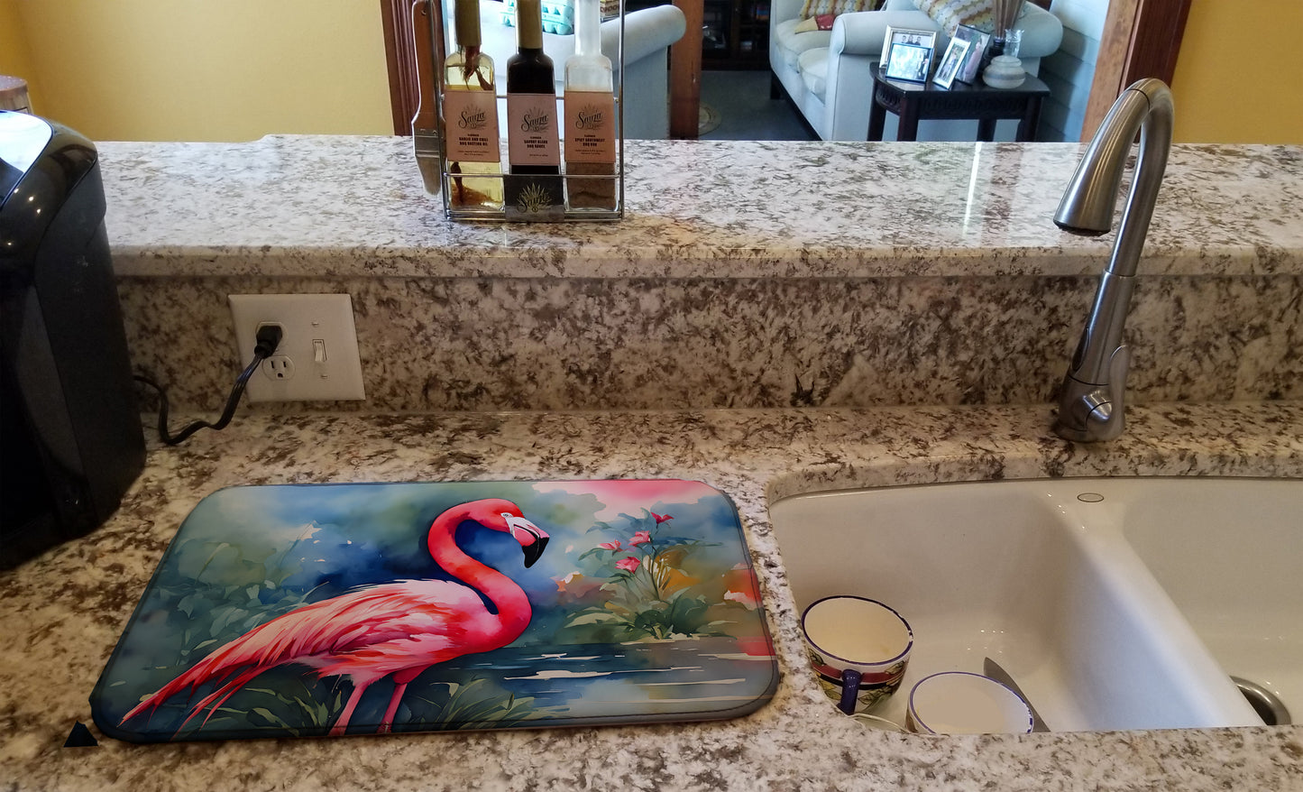 Flamingo Dish Drying Mat