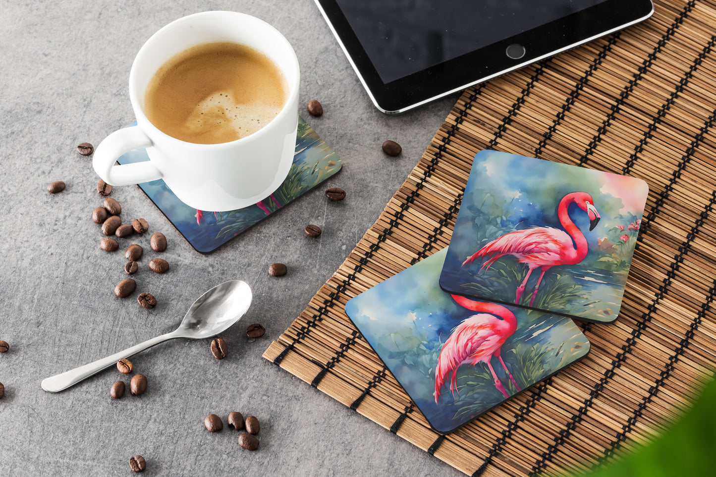 Flamingo Foam Coasters