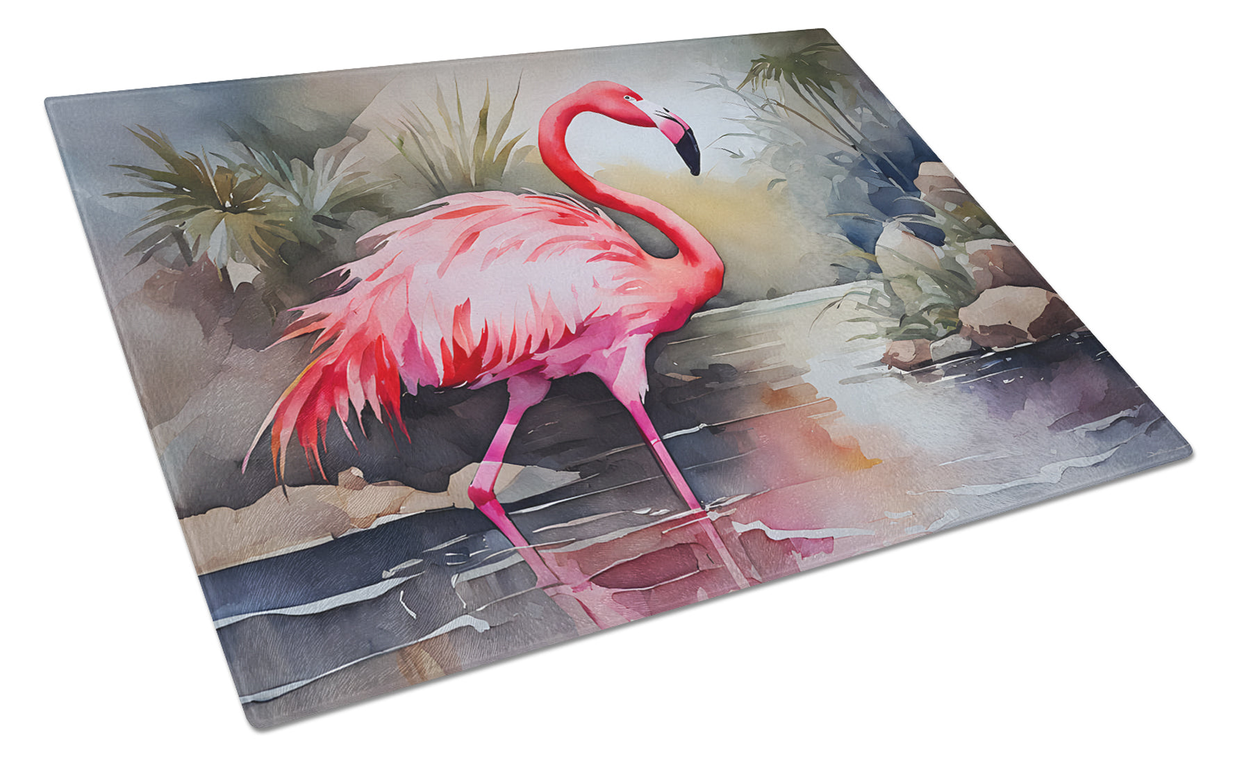 Buy this Flamingo Glass Cutting Board