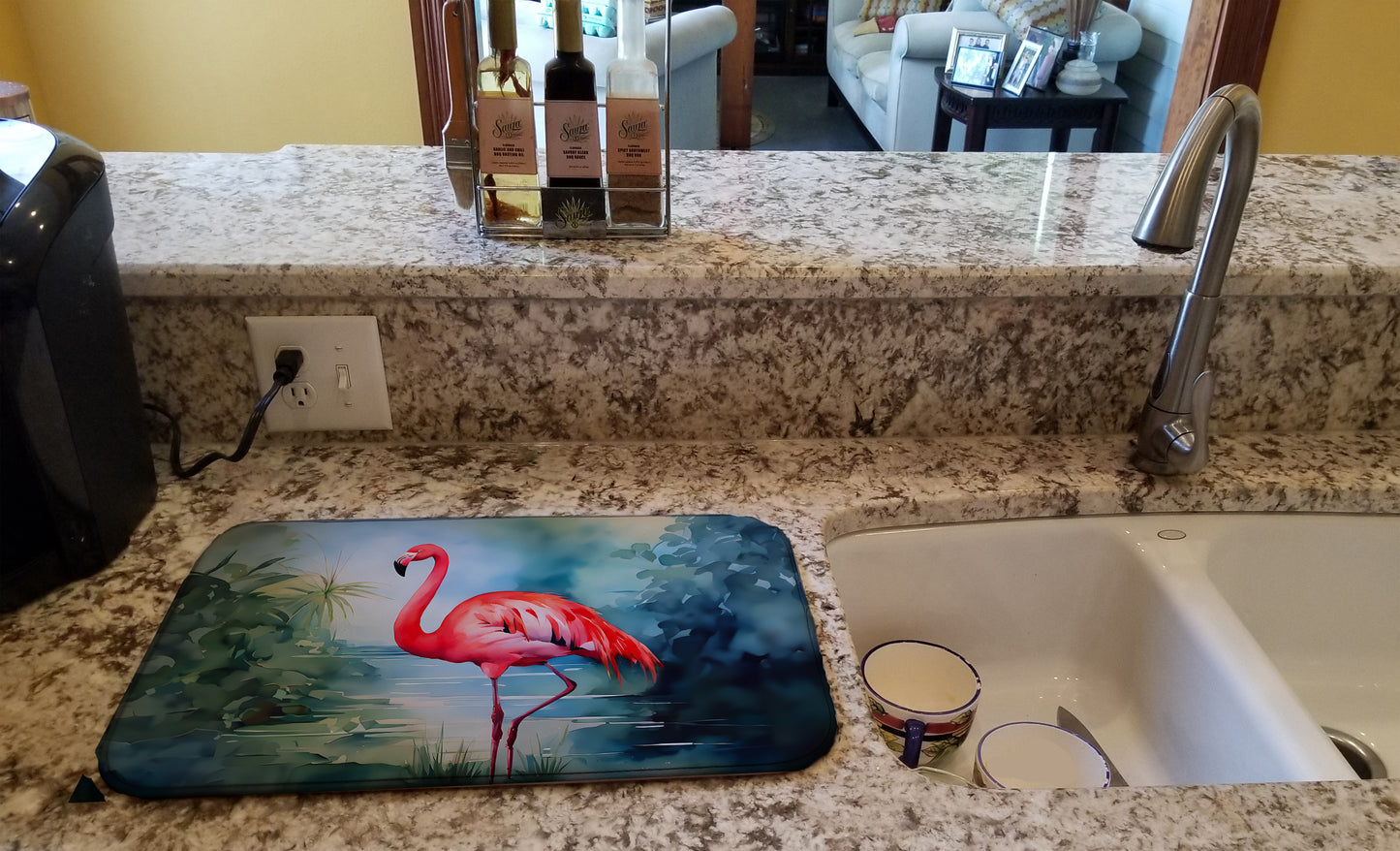 Flamingo Dish Drying Mat