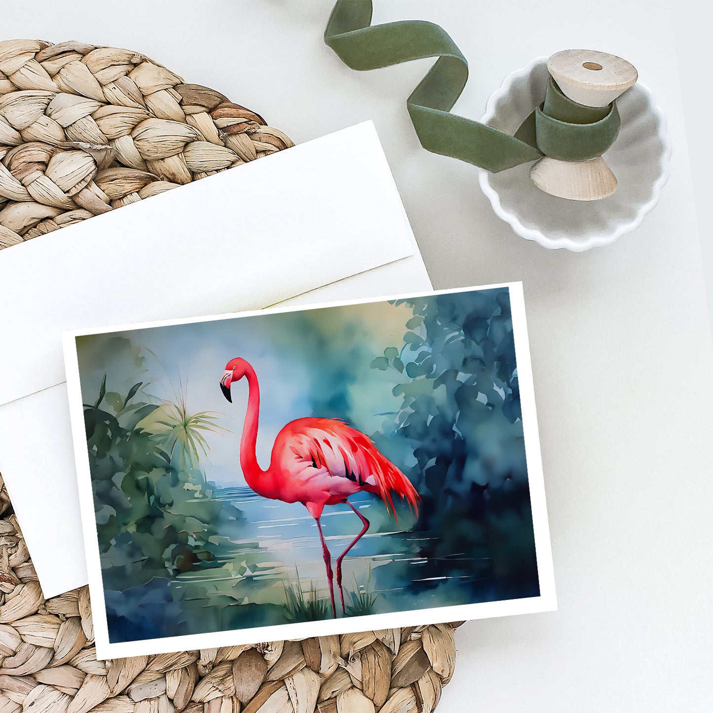 Flamingo Greeting Cards Pack of 8