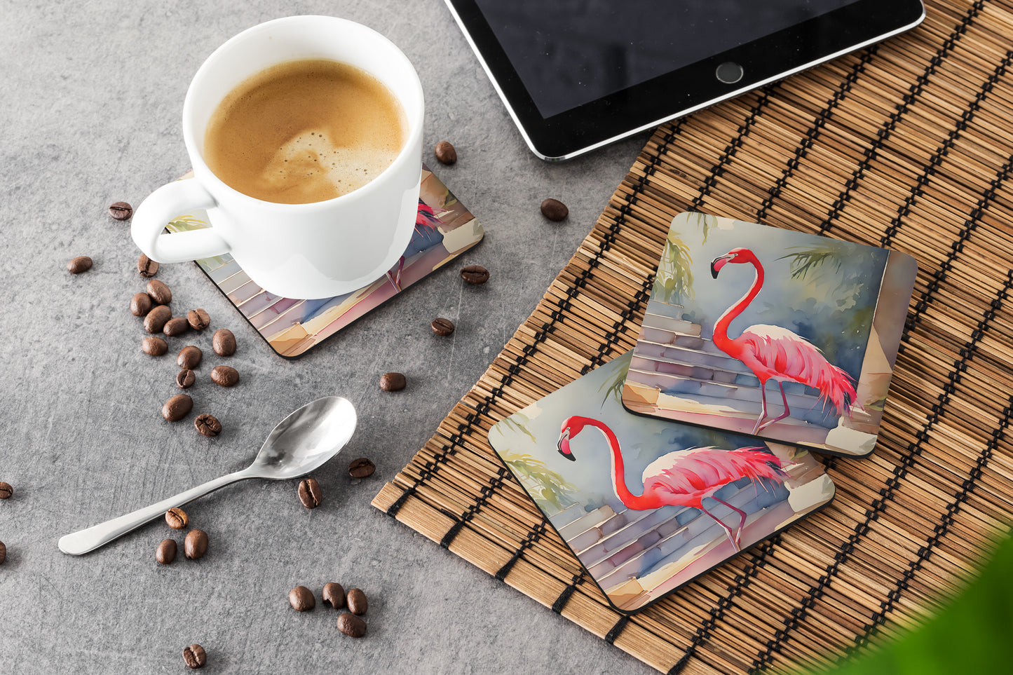 Flamingo Foam Coasters