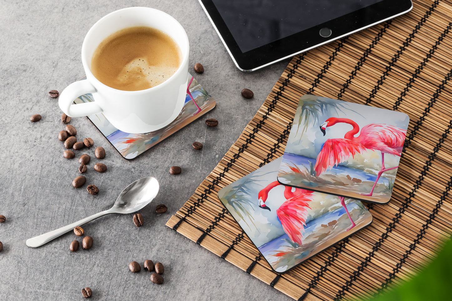 Flamingo Foam Coasters