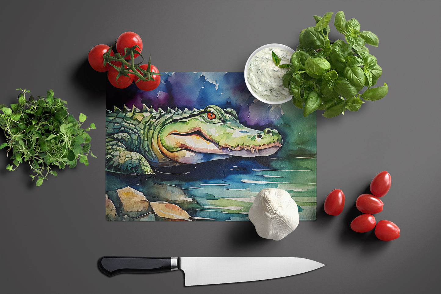 Alligator Glass Cutting Board