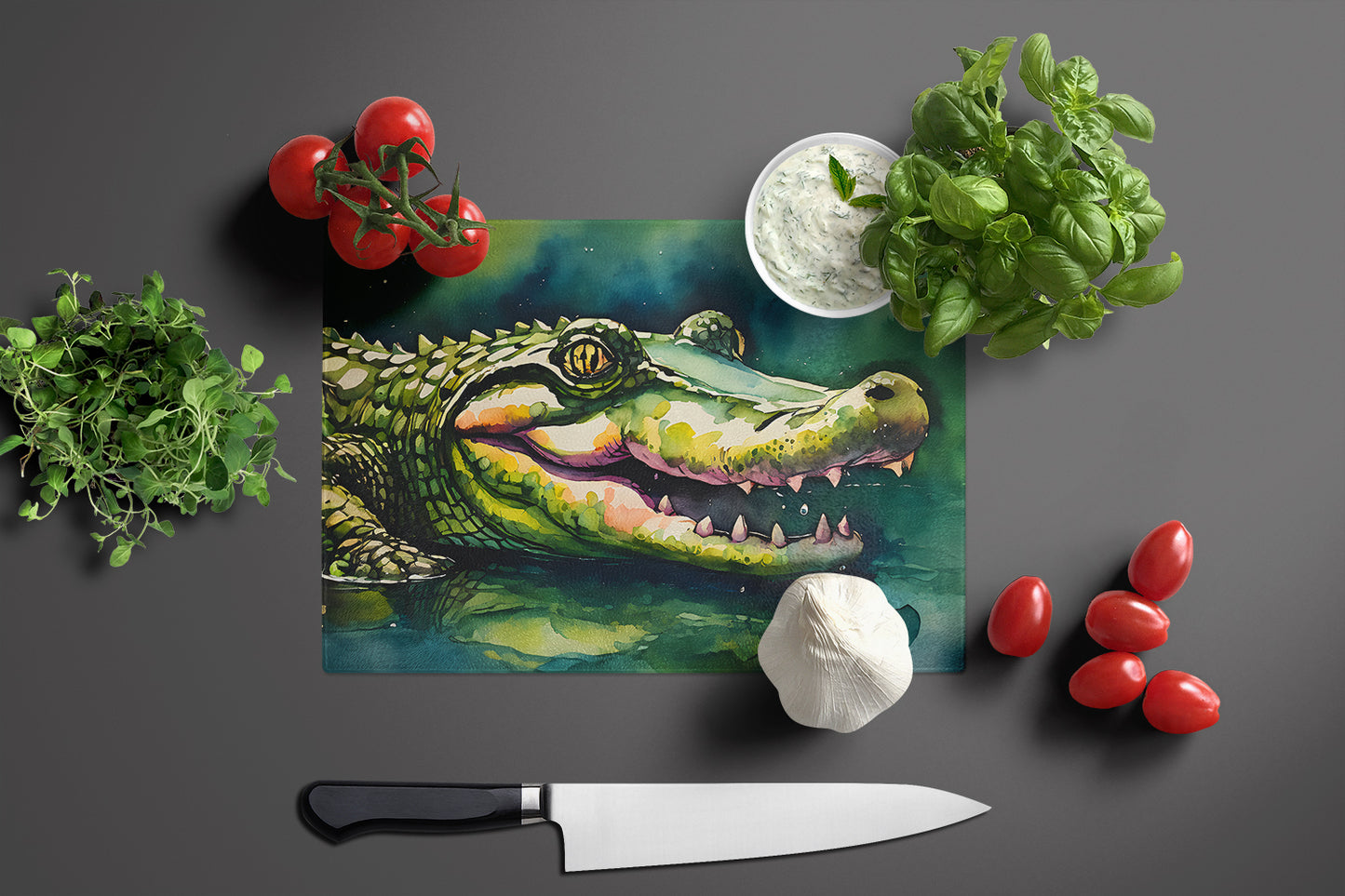 Alligator Glass Cutting Board